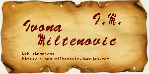 Ivona Miltenović vizit kartica